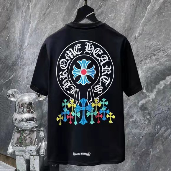 New Chrome Hearts cross pattern print casual couples short-sleeved T-shirt